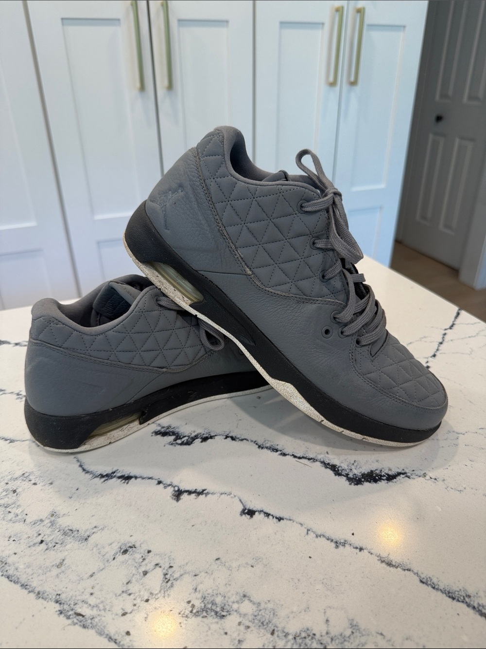 Jordan Men's Quilted Gray Low-Top Athletic Sneakers